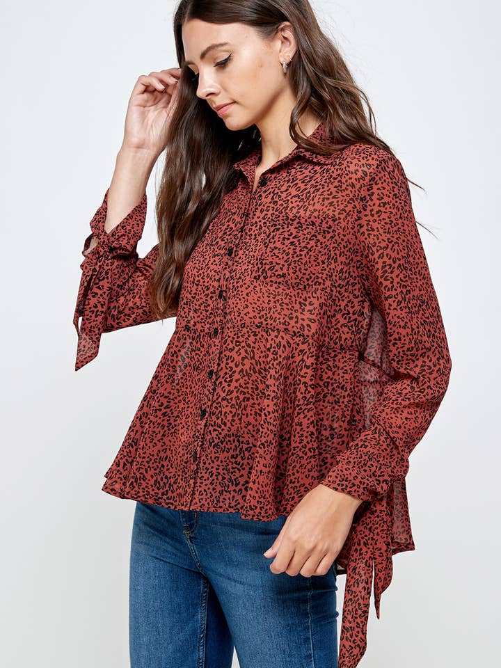 ST# FCL1250T Animal Baby Doll Button Down Shirt for wholesale by OLIVE MAUVE