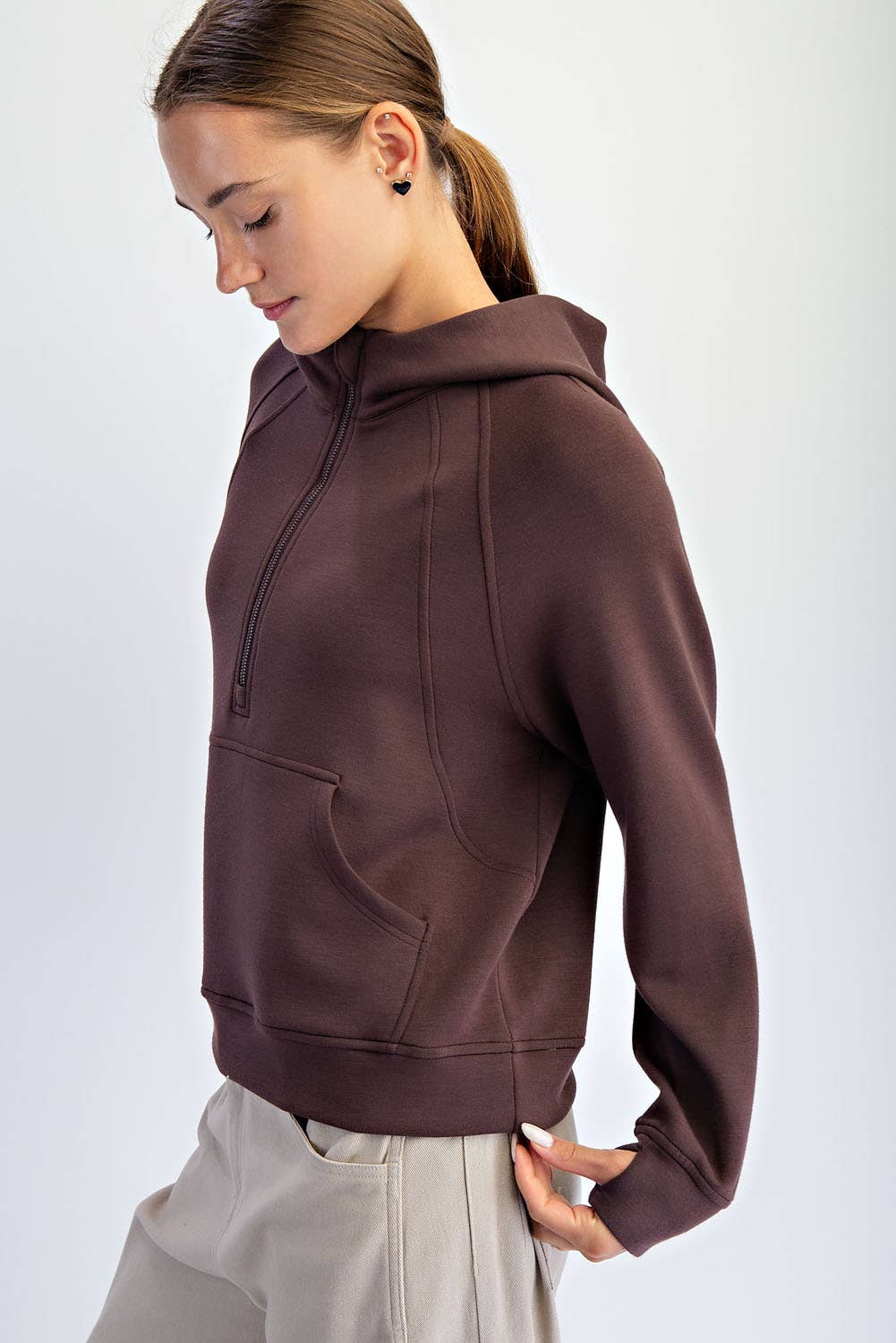 Rae Mode - Wholesale Hoodie - Women's - MODAL SCUBA QUARTER ZIP HODDIE JACKET32
