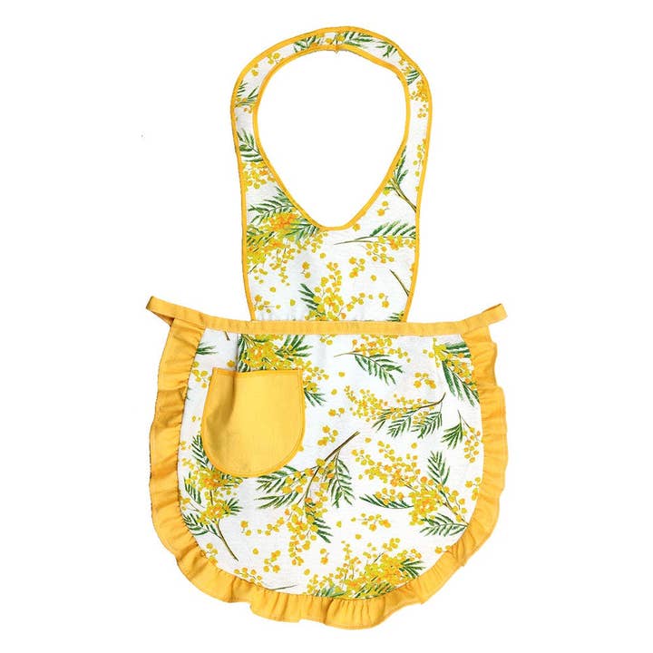 Keukenschort met borststuk, zak en volant MIMOSA voor wholesale door Almatex srl