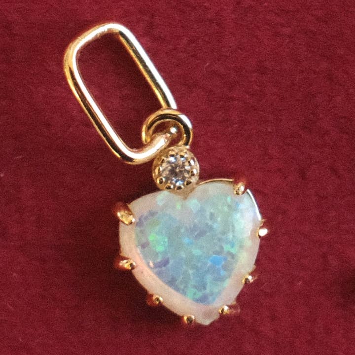 CHARM CŒUR OPAL - OR pour la vente par fyb jewelry