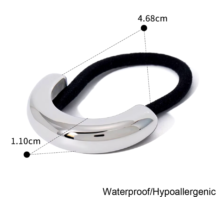 HoopLa - Wholesale Hair Tie - Hair Tie- Pony Tail Jewelry- Puffy SteelJewelry- Steel 14K
14