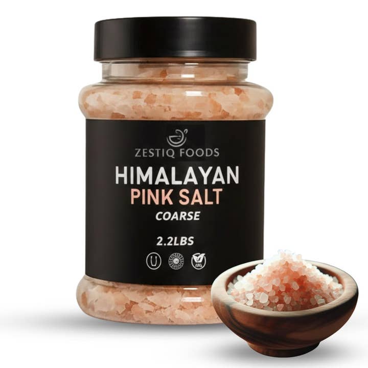 Himalayan Pink Salt Coarse 2.2lb Jar Natural Mineral Rich for wholesale by Zestiq Foods
