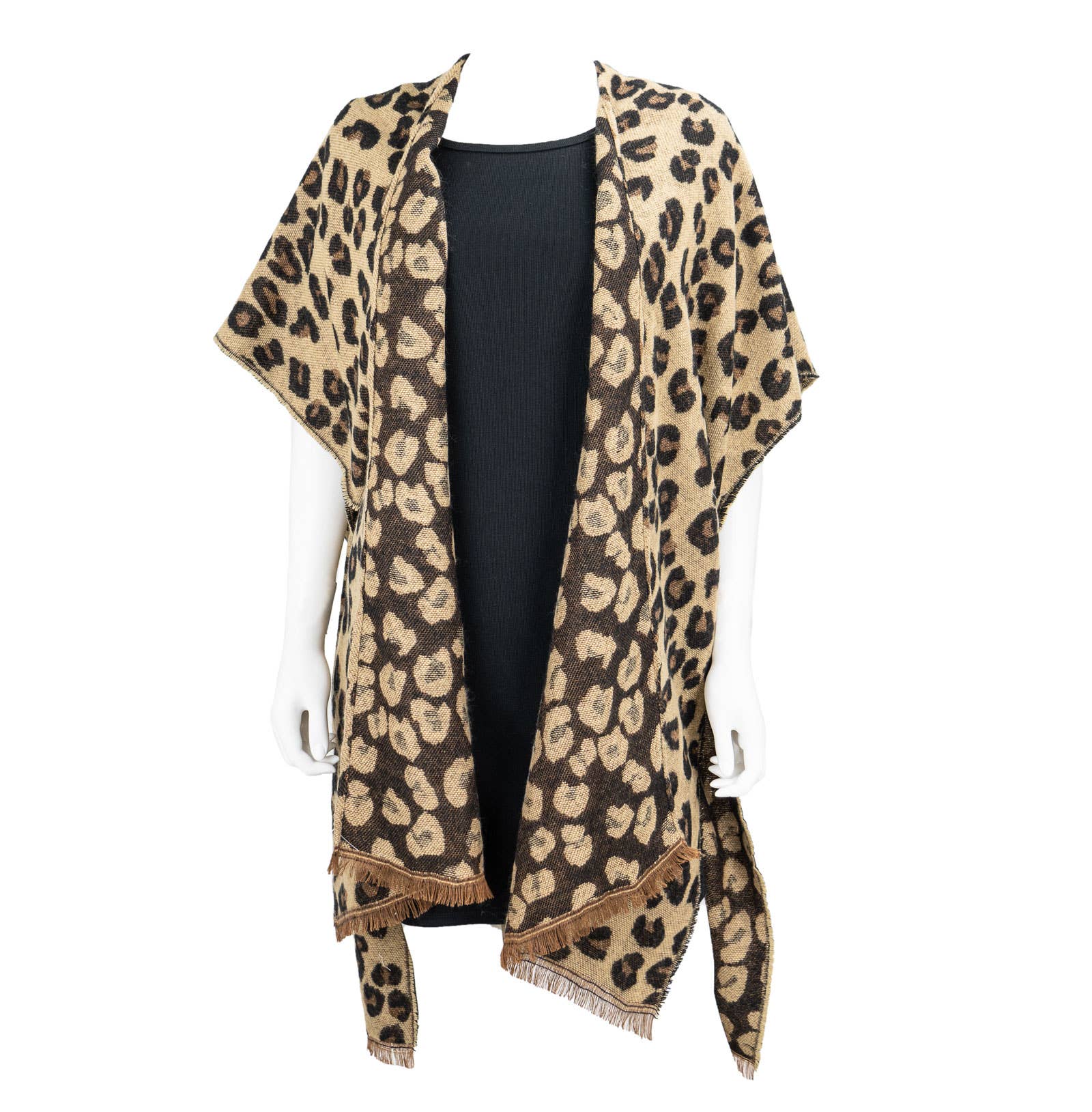 DM Merchandising - Wholesale Wrap - Women's - Britt's Knits Snow Leopard Wrap Open Stock3