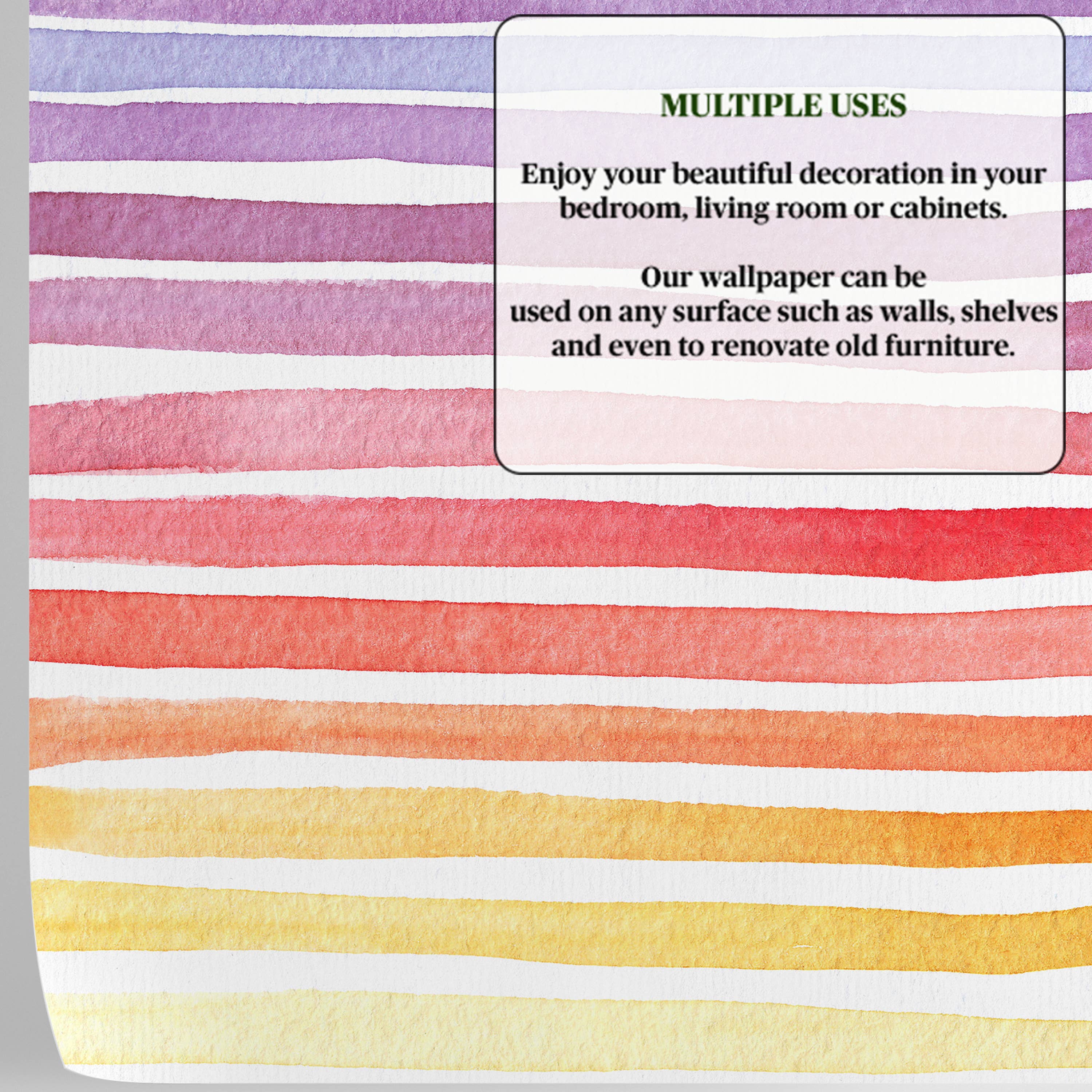 Wallpapers4Beginners - Vendita all'ingrosso Carta da parati - Pastel Rainbow Striped Wallpaper Watercolor Paint Vertical6