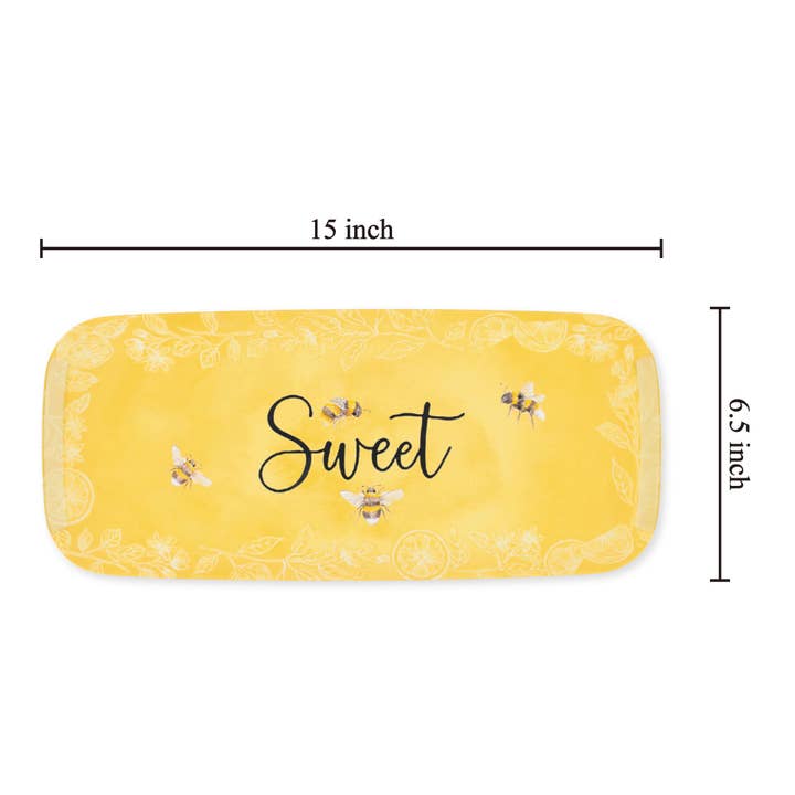 Supreme Housewares - Wholesale Serving tray - Sweet Bee 15" Melamine Rectangle Tray1