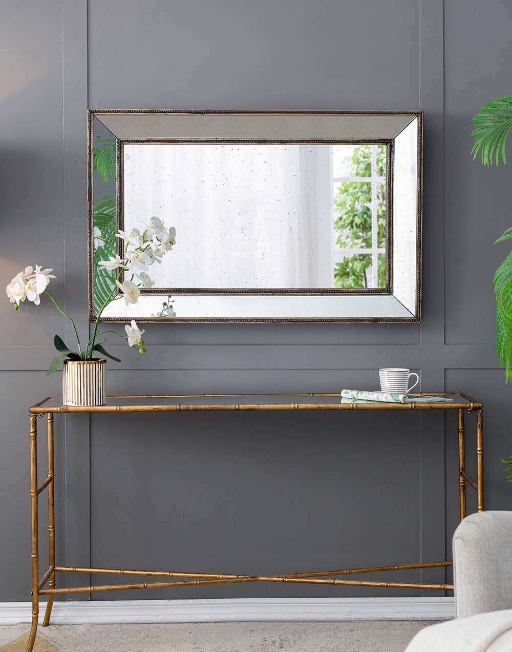A&B Home Group Inc. - Wholesale Wall Mirror - 27.6x3.2x43.3" MDF Antiqued Beveled Wall Mirror3