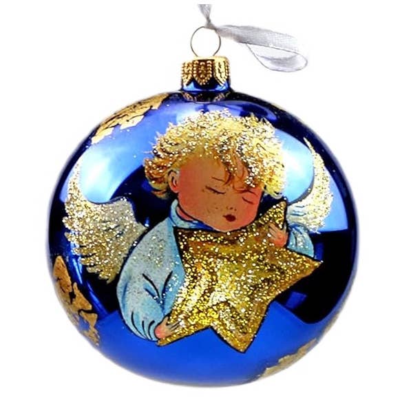 3.5" Christmas Glass Tree Ball Ornament Hand Made, Gift Box for wholesale by NORTH AMERICAN CRYSTAL