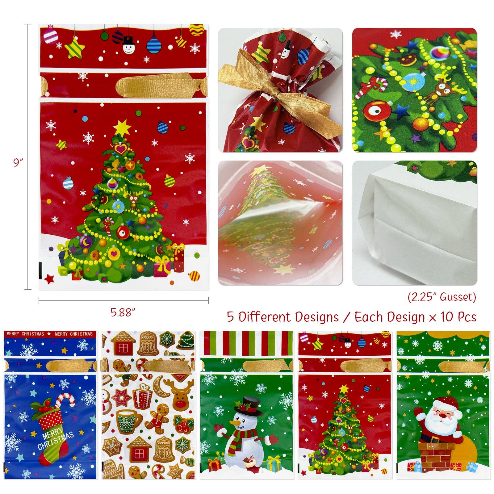 Wrapables.com - Wholesale Gift Bag - Wrapables Christmas Drawstring Treat Bags (50pcs)1