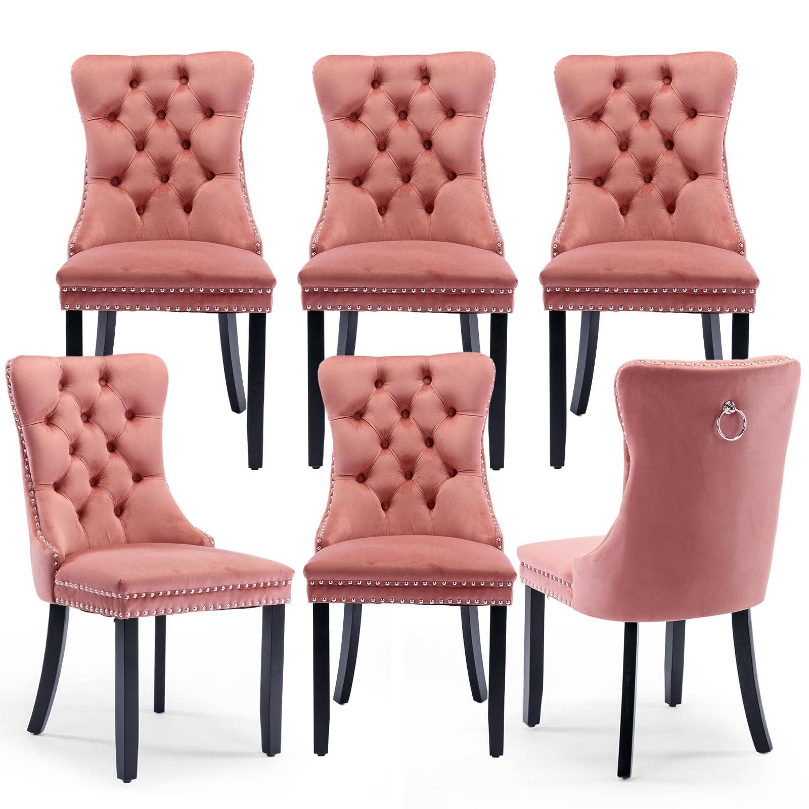 Modern Home Touch – wholesale Chair – Shena Set of 2 Velvet Kitchen Dining Chairs Knocker Back26