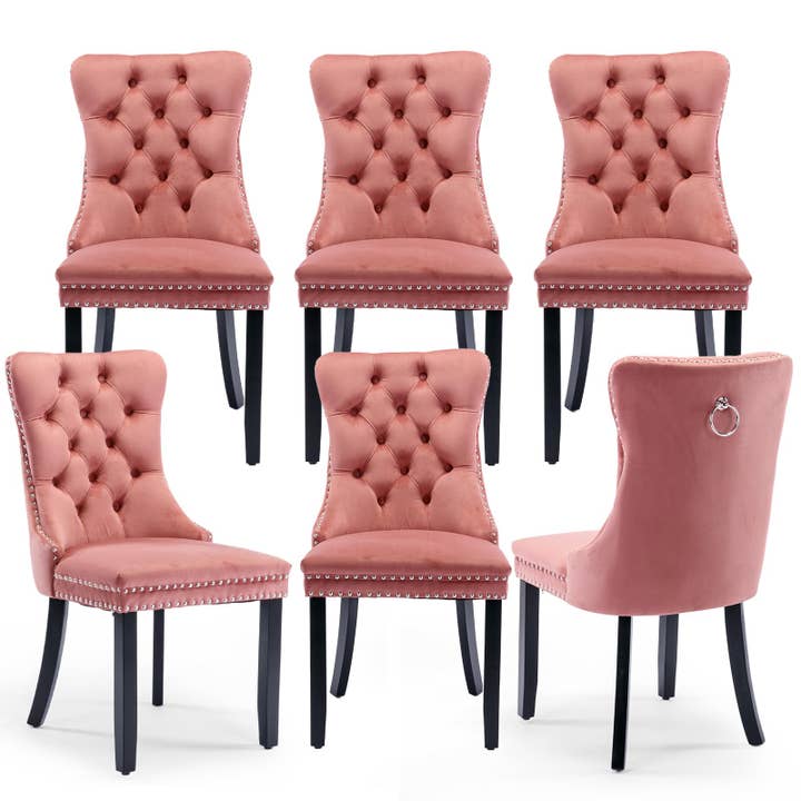 Modern Home Touch – wholesale Chair – Shena Set of 2 Velvet Kitchen Dining Chairs Knocker Back26