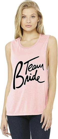 Funky Junque - Wholesale Tank top – Women′s - Bridal Tank - Team Bride - Blush (Large)0