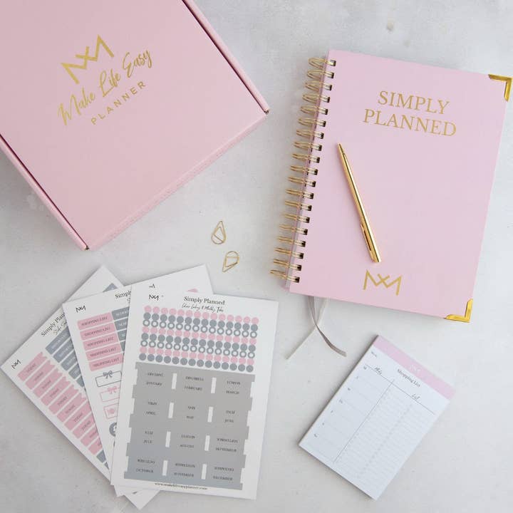 Undated Weekly Mum Planner Gift Set | Blush for wholesale by Make Life Easy Planner