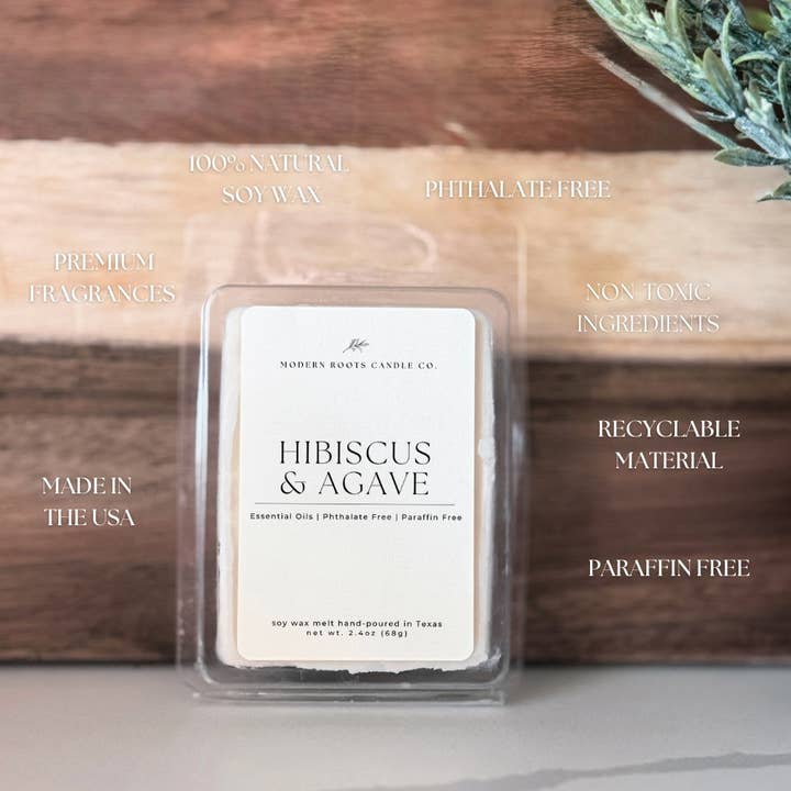 Modern Roots Candle Co. - Wholesale Wax Melt - Hibiscus & Agave | 2.4 oz. Soy Wax Melt
