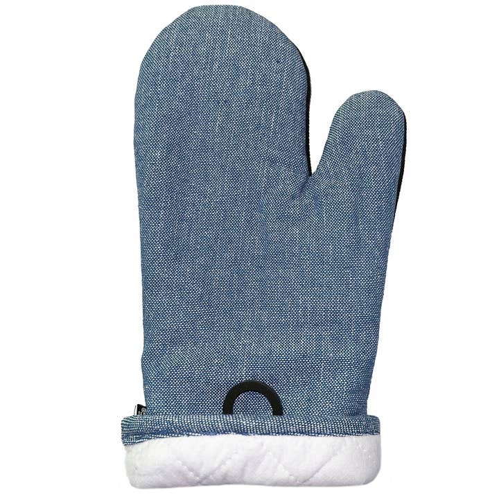 Denimblå varmebestandige ovnvanter med bomuld og neopren for engroshandel hos home mart goods