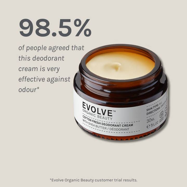 Evolve Organic Beauty - Wholesale Deodorant - Unisex - Cotton Fresh Natural Deodorant Cream2
