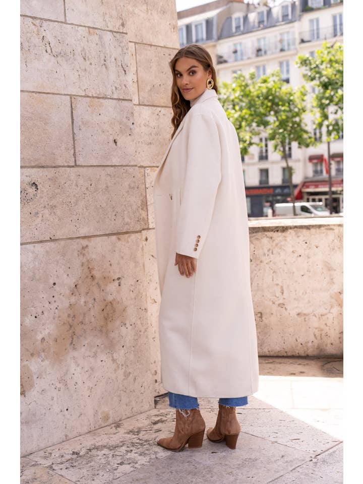 Attentif Paris - Wholesale Coat - Women's - Extra-long oversized hand-sewn wool blend coat9