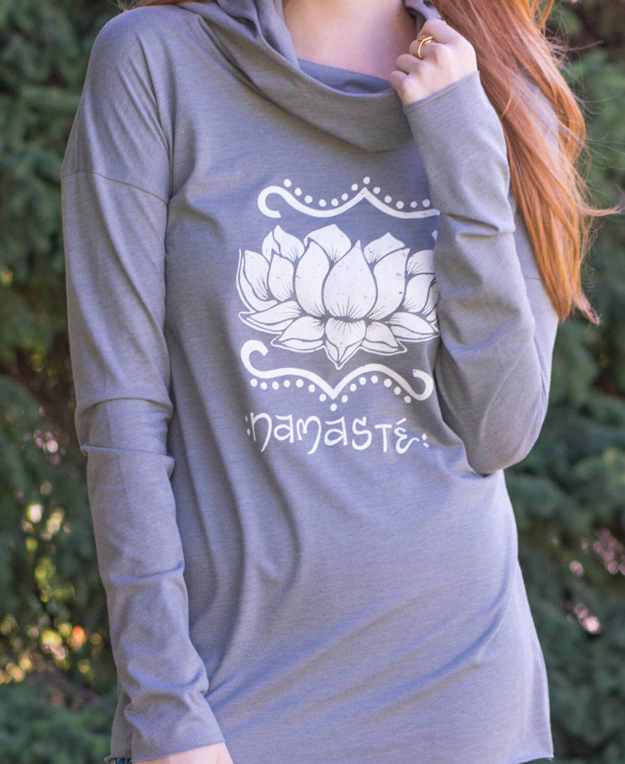 Soul Flower - Wholesale Hoodie - Women's - Namaste Lotus Cowl Yoga Hoody5
