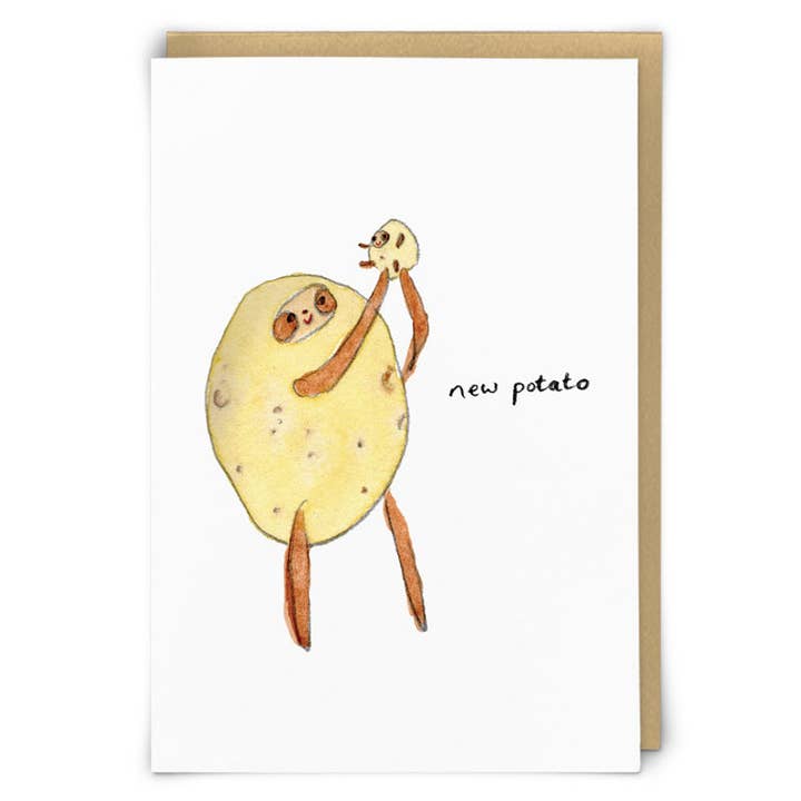 Biglietto di Auguri per la Nascita di un Bambino con Patata Novella per la vendita all'ingrosso da parte di Redback Cards UK
