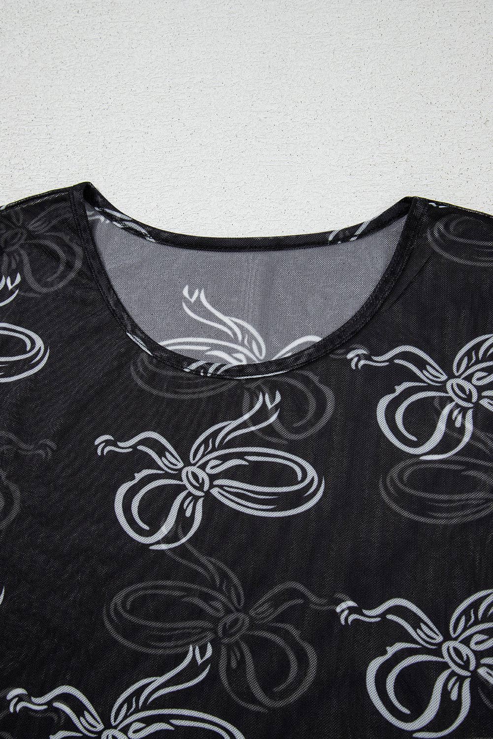 PRETTY BASH - Wholesale Blouse - Women's - Bow Long Sleeve Mesh Top7