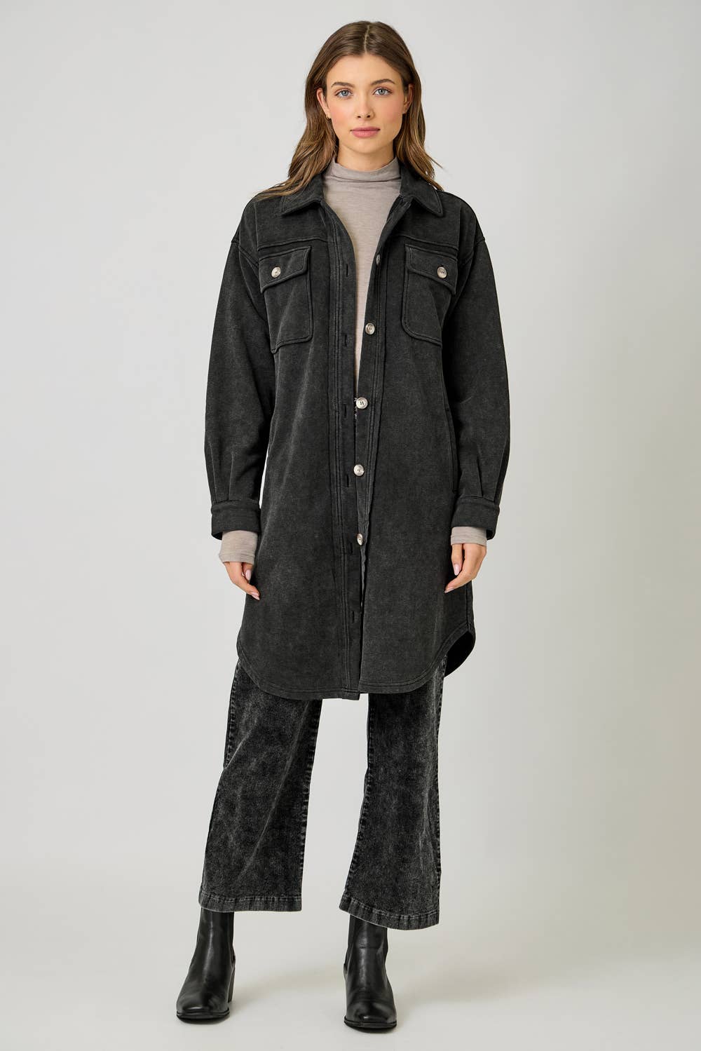 Mystree - Vendita all'ingrosso Giacca - Donna - 61231 Giacca Lunga in Spugna Lavata17