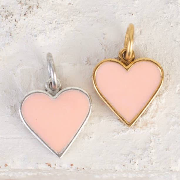 Bubble Heart Pink Charm Pendant Gold or Silver for wholesale by Bel Kai
