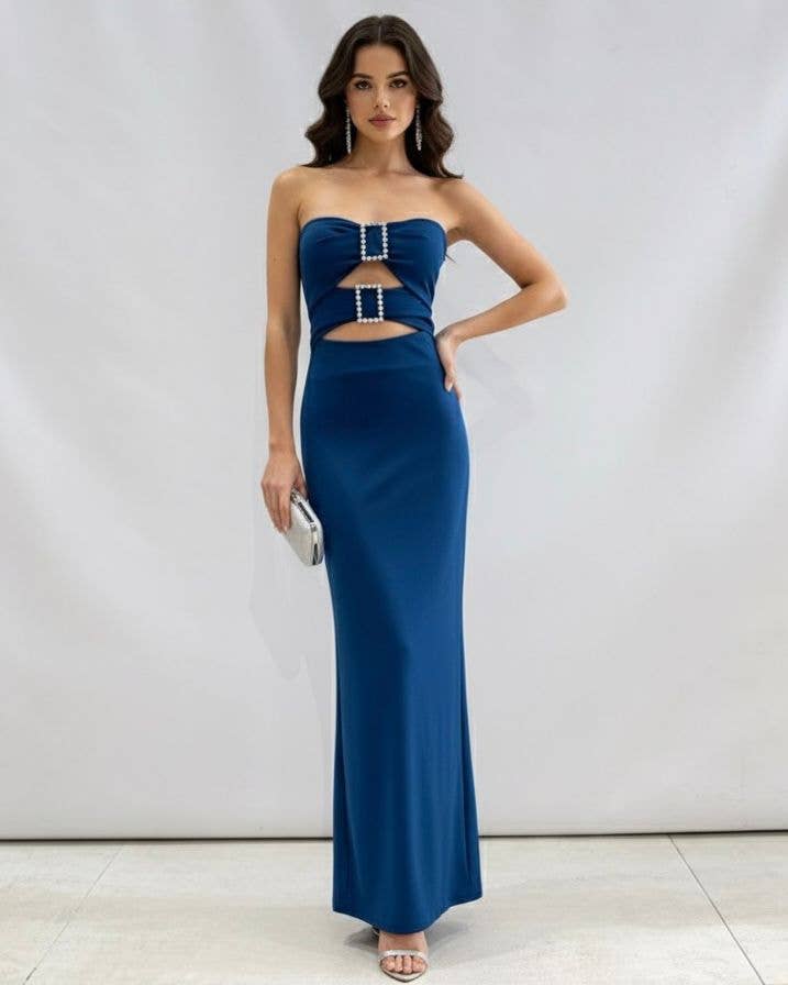Invitadissimas - Wholesale Gown - Women's - Long dress buckles 43185