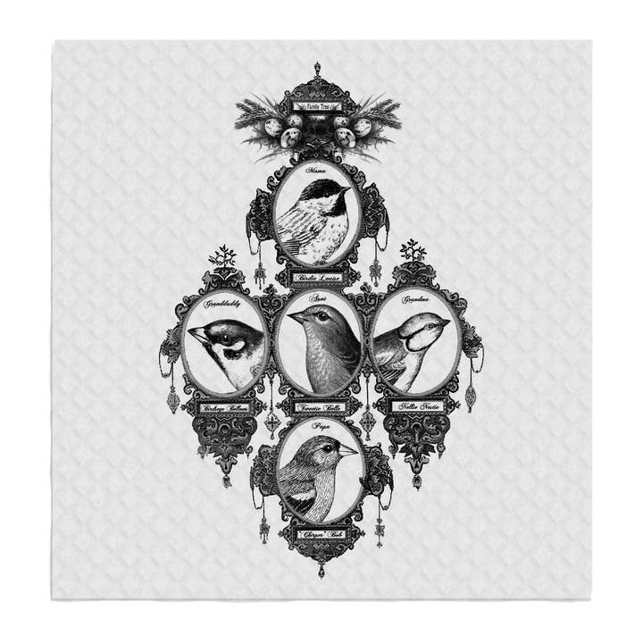 Bird Species Fancy Frames Wreath, SWEDISH DISH CLOTHS for wholesale by Avery Lane Gifts