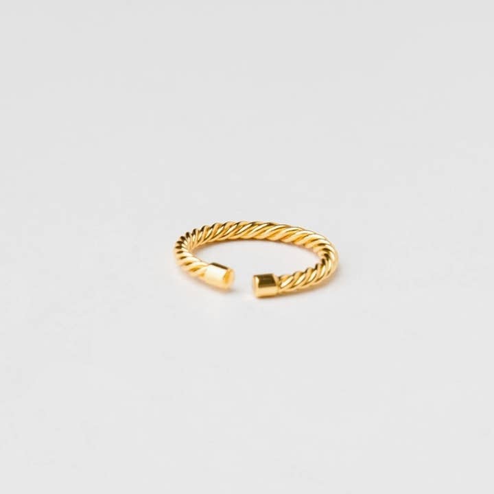 Brenda Grands Jewelry - Wholesale Band/Stacked Ring - Waterproof Gold Twisted Mini Ring2