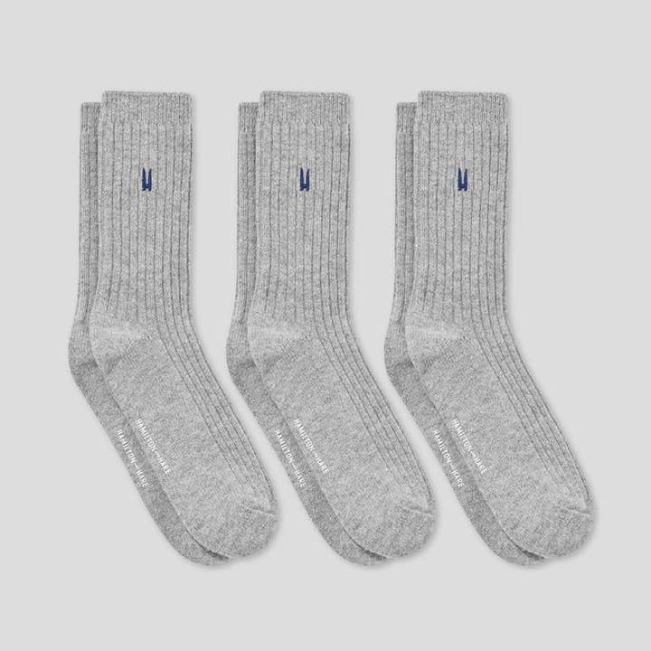 Lounge Sock 3 Pack - Grey Melange for wholesale by Hamilton and Hare