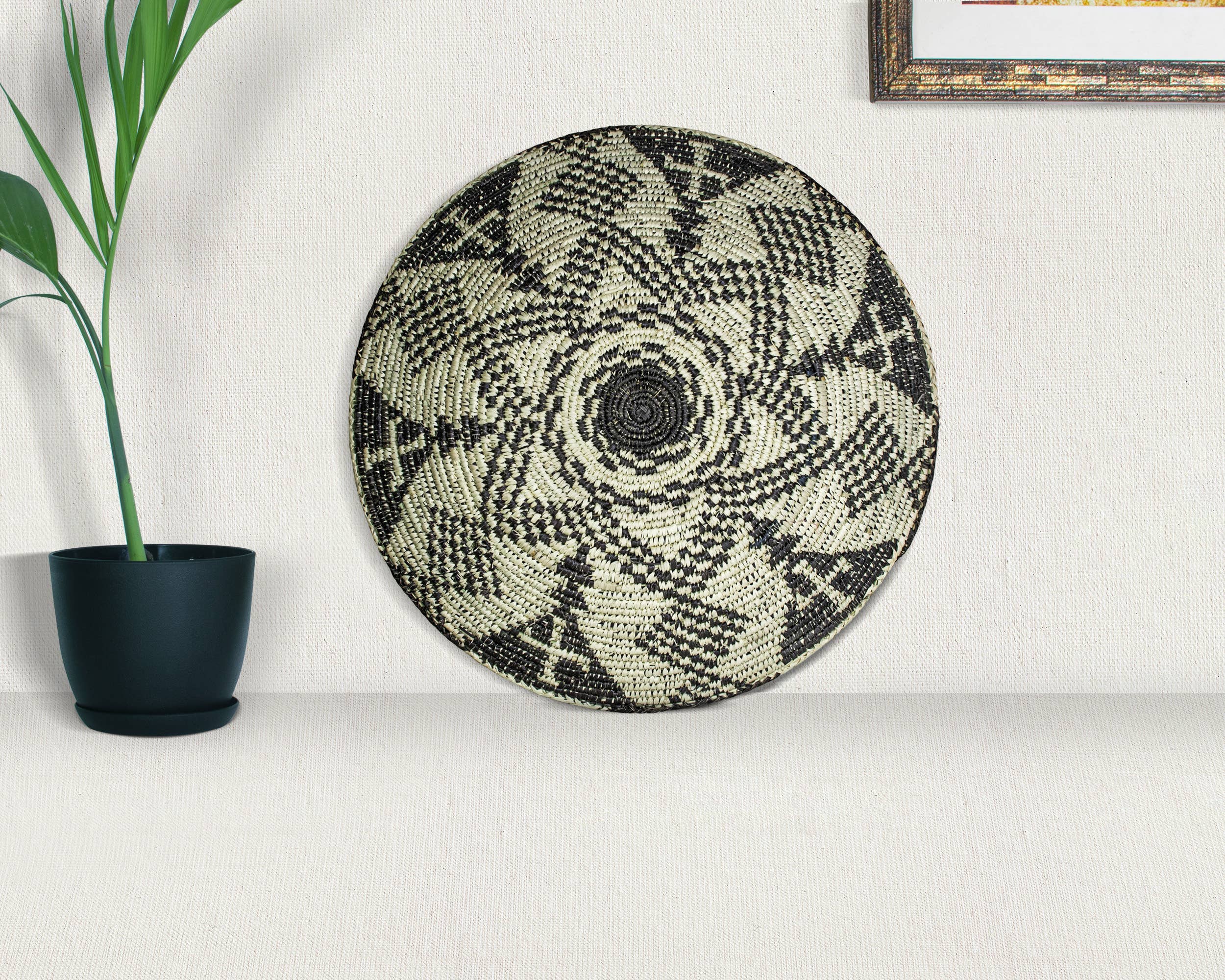 ArtisanalEmporiumLLC - Wholesale Wall Accent - 14" Handwoven Zulu Bowl for Wall Basket Decor4