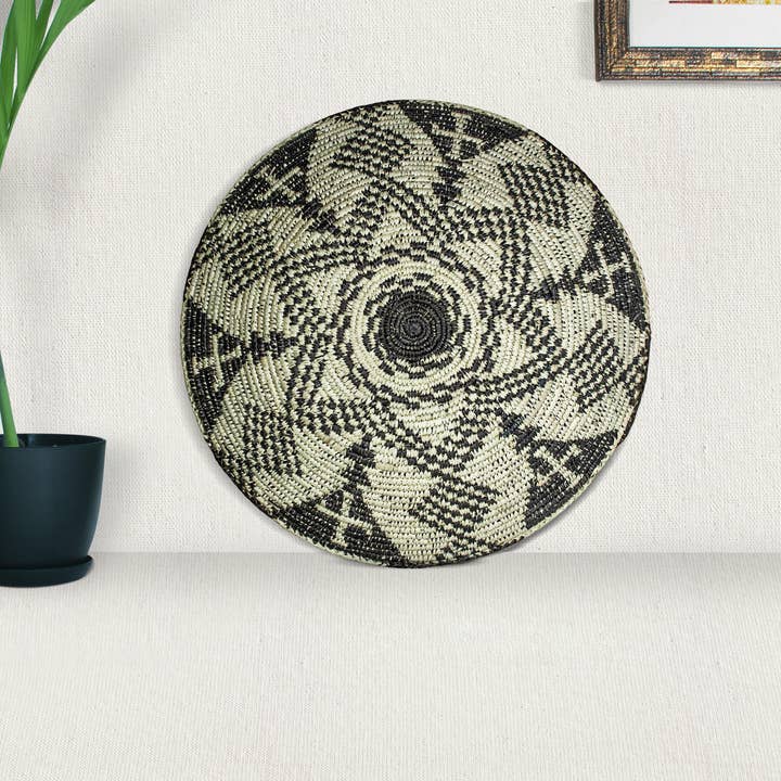 ArtisanalEmporiumLLC - Wholesale Wall Accent - 14" Handwoven Zulu Bowl for Wall Basket Decor4
