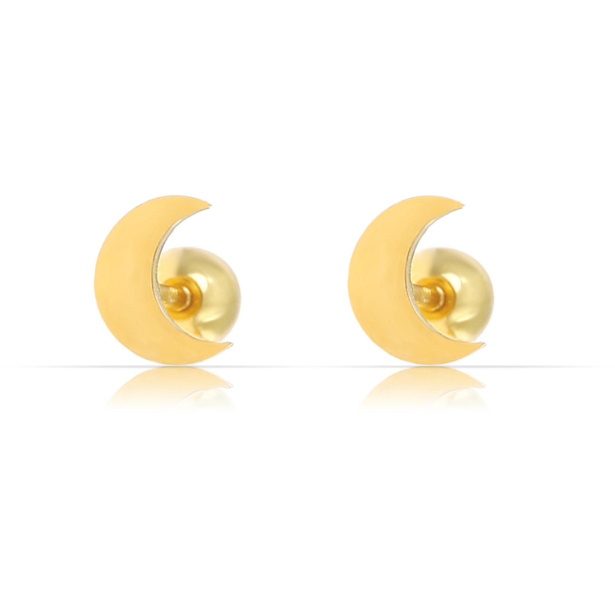 Made By Nami - Wholesale Stud/Post Earrings - Moon Stud Earrings | Gold1