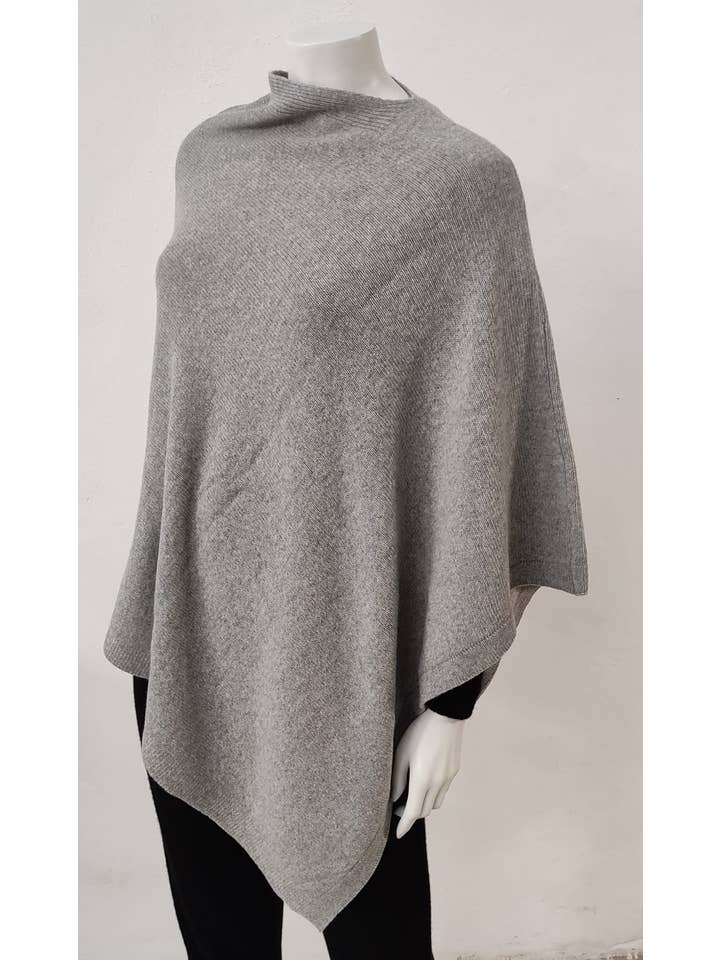 BenveCashmere - Wholesale Poncho - Women's - CASHMERE ONE SIZE 2-PLY KNITTED PONCHO