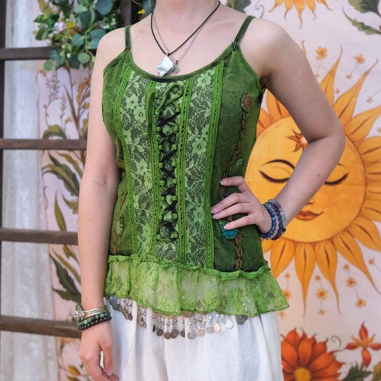 Karma Nepal Crafts - Vendita all'ingrosso Corsetto - Donna - Top in pizzo con corsetto boho1