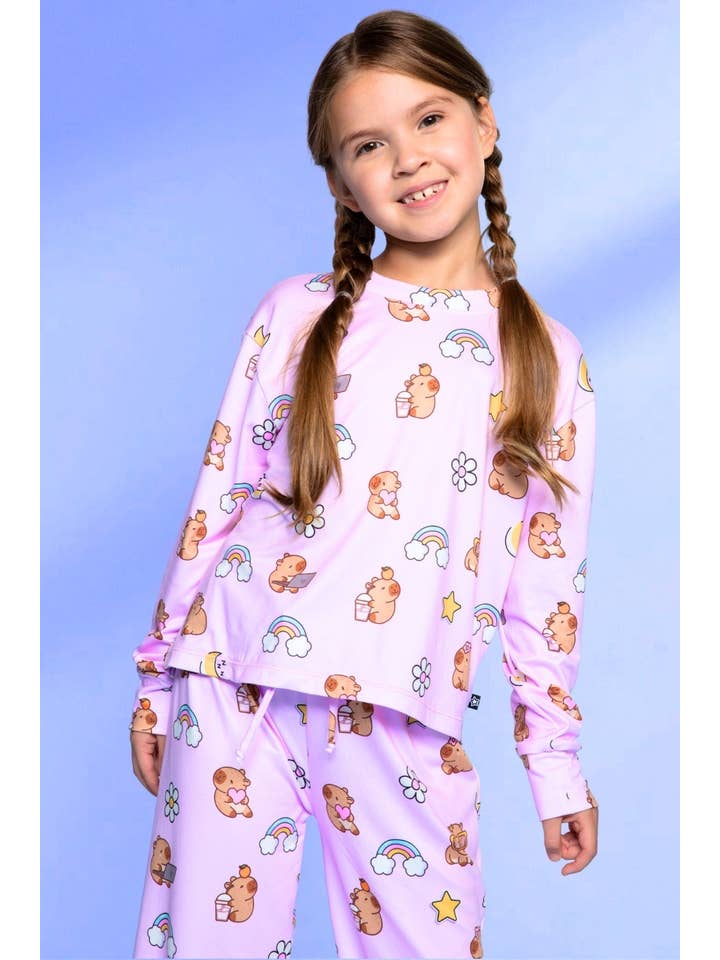 PixieLane - Vendita all'ingrosso Set loungewear - bambini - Pantaloni Easy Tee & Karate a manica lunga Simply Soft37