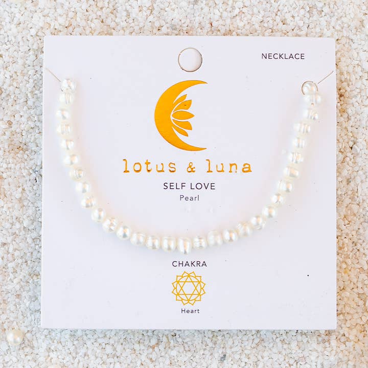 Self Love Pearl 4mm Healing Necklace for wholesale by Lotus and Luna