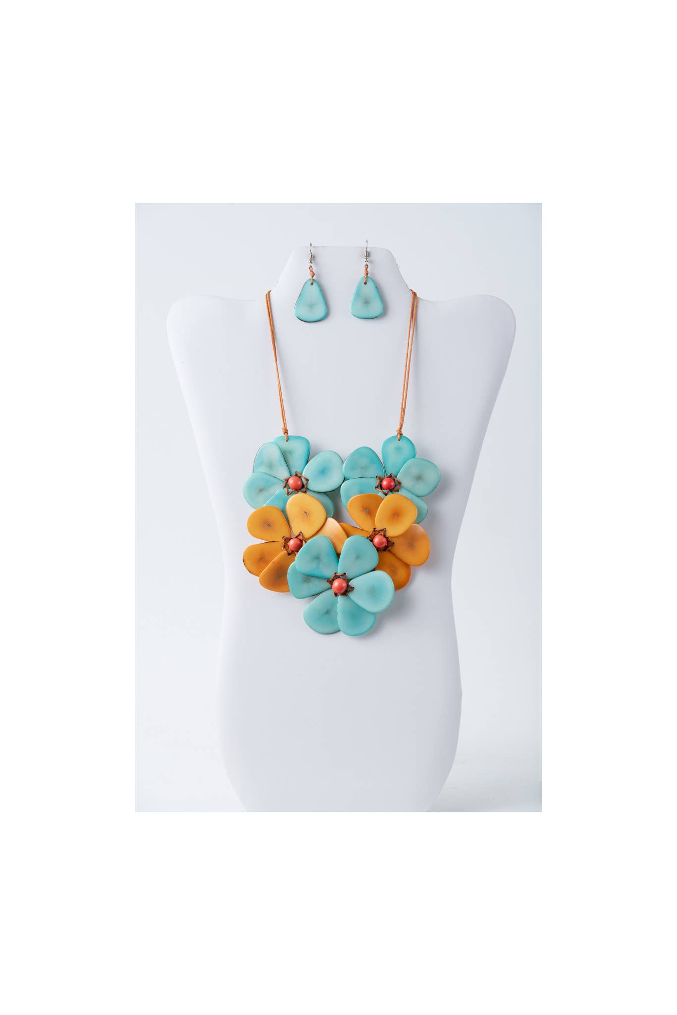 TaguArtsy - Vente Parures de bijoux - Ensemble de colliers Tagua bio Becca Flower19