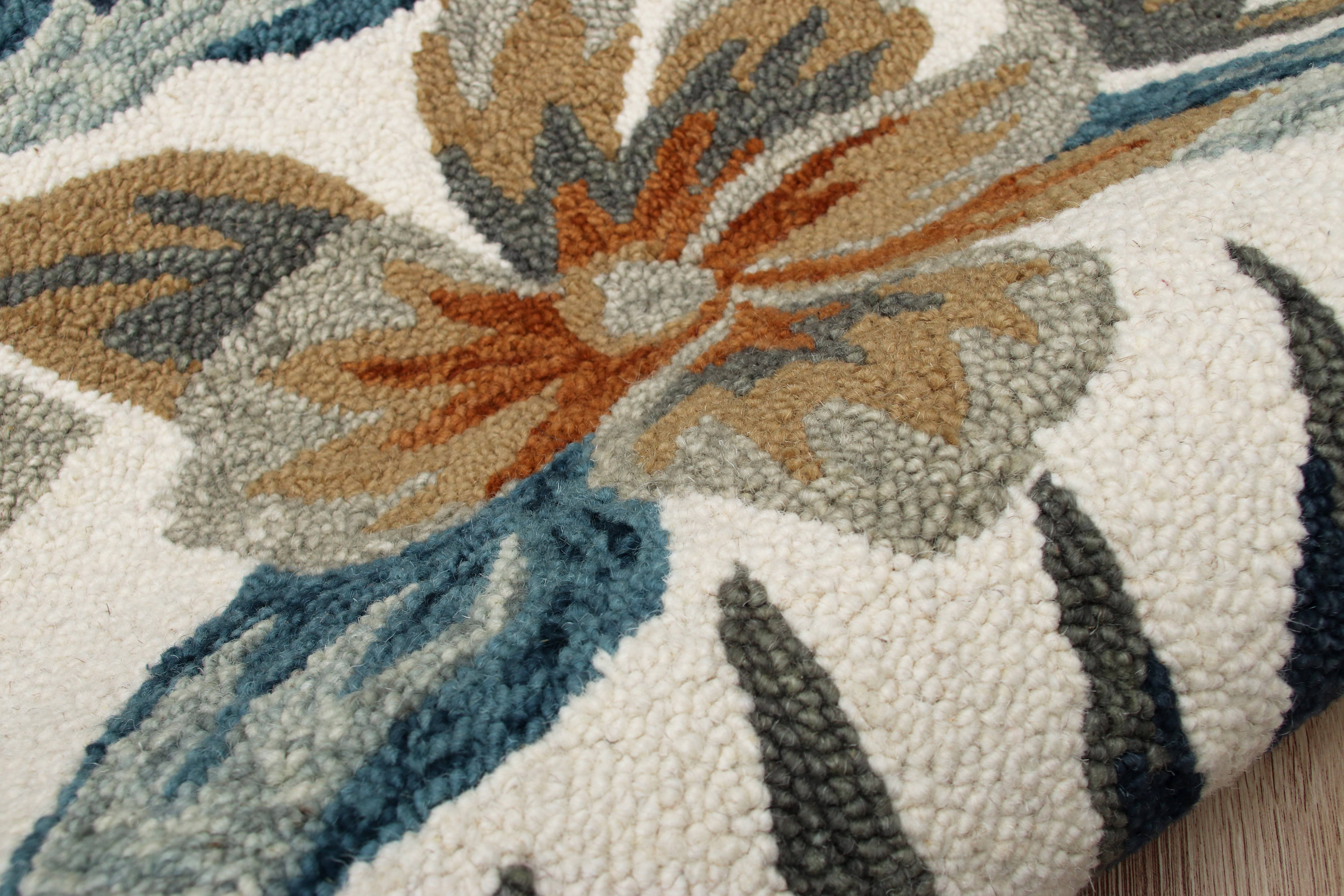 LR Home - Wholesale Area Rug - Raelyn Vintage Floral Hand-Tufted Wool Round Indoor Area Rug42