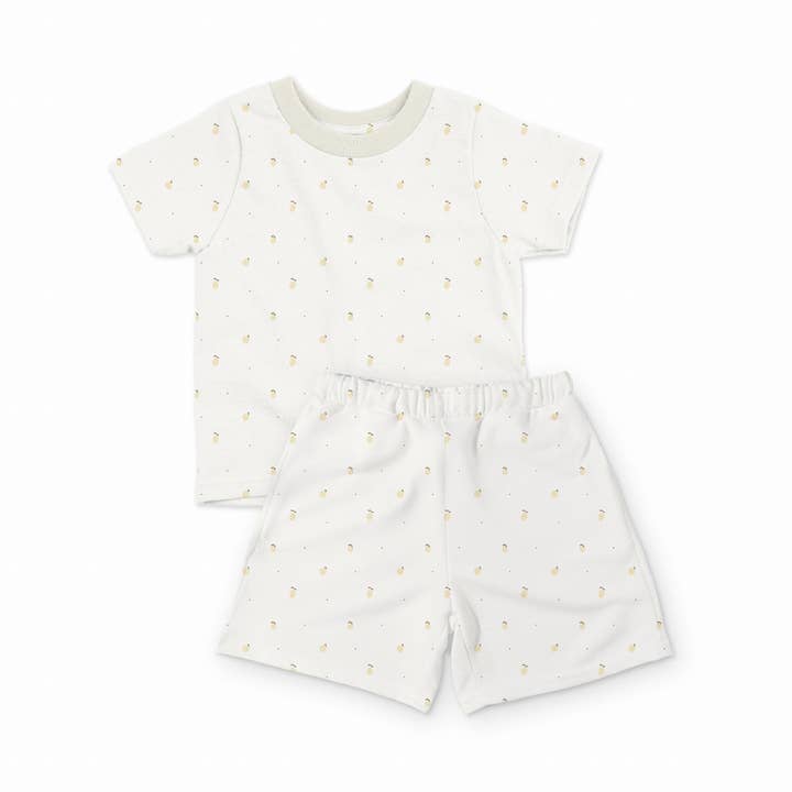 Children's 2-piece ribbed pajamas - Lemons for wholesale by Nate & Marine