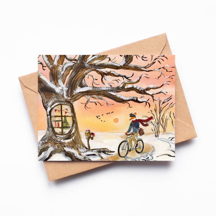 Acorn Post enkelt blankt lykønskningskort for engroshandel hos Randi Lynn Reed Illustration