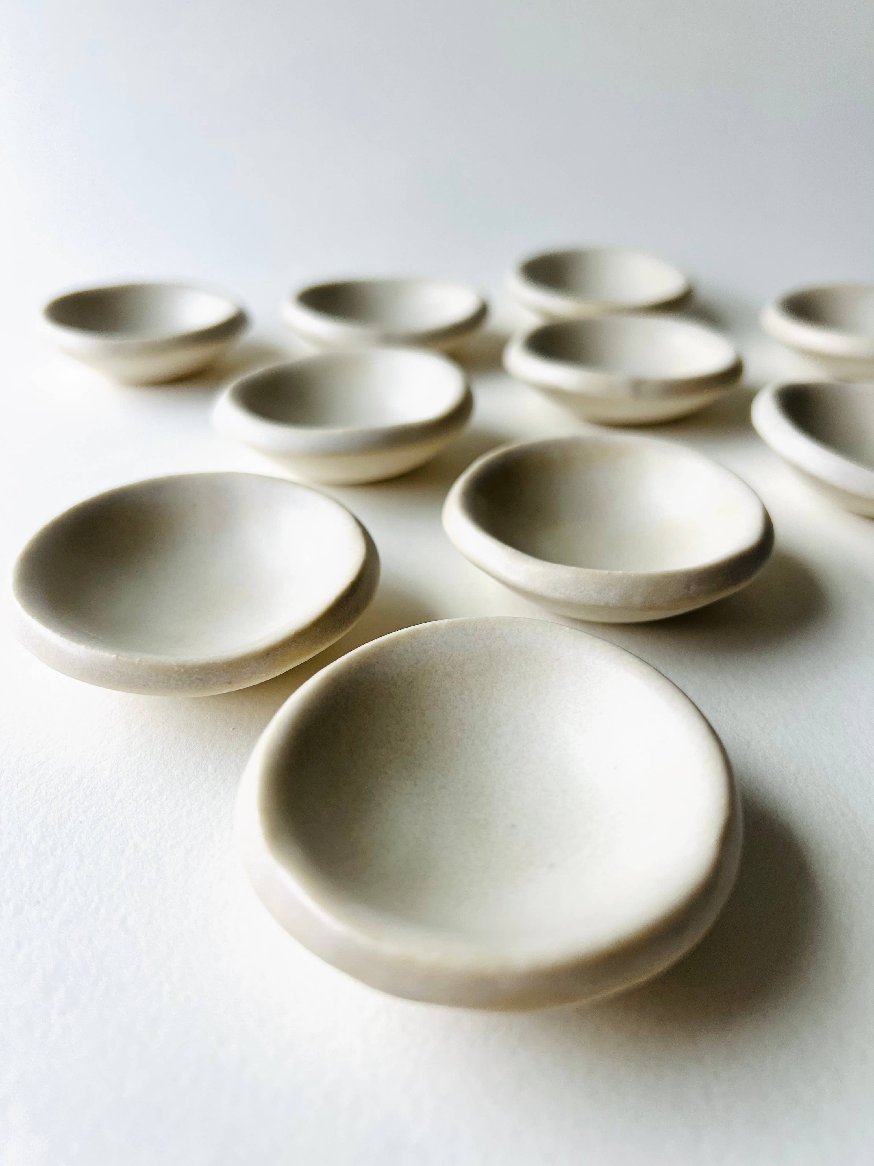 MoonMoon Ceramics - Wholesale Jewelry Dish - Matte White Tiny Ring Dish10