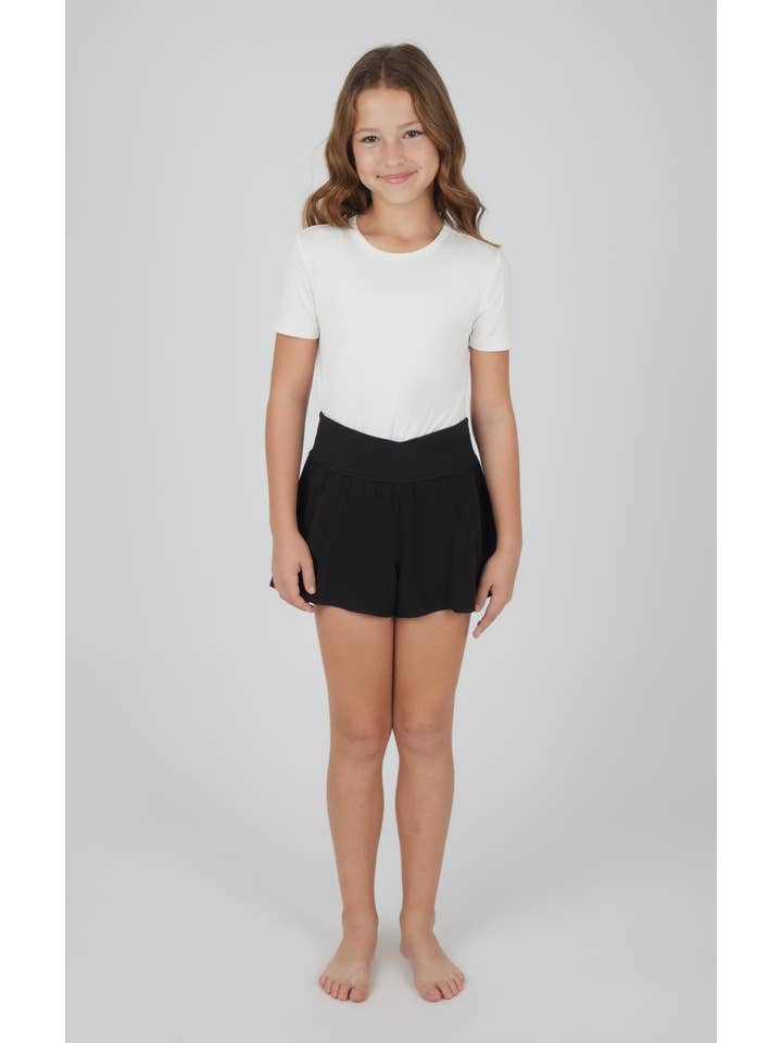 90 Degree by Reflex - Wholesale Shorts - Kids - Girls Crossover Hybrid Short with Inner Pant
