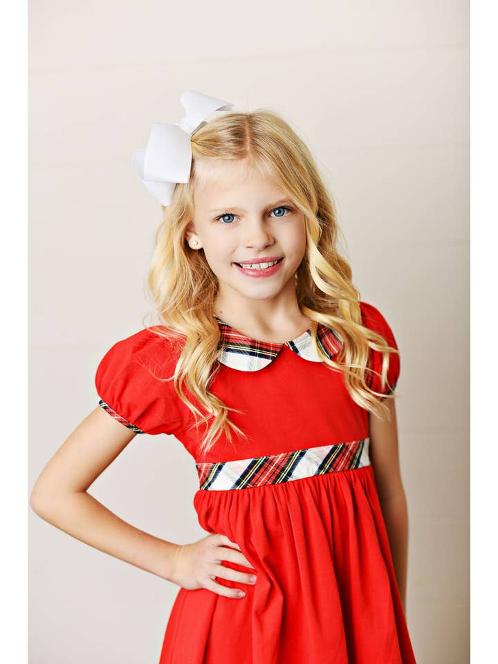 Serendipity Clothing Co - Wholesale Dress - Kids - Girl Holiday Red & Tartan Plaid Dress