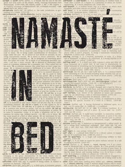 Namaste i sängen (ordboksbakgrund) Affisch för wholesale av Keep Calm Collection