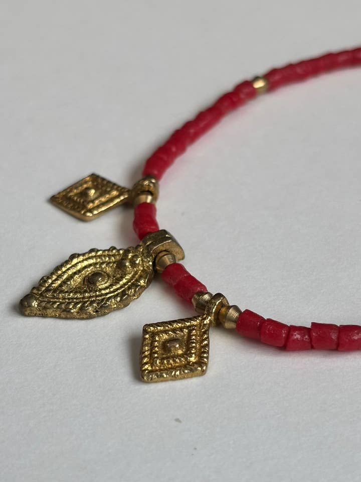 Handmade Java bead and brass necklace for wholesale by KAIÕKO by Wildcoast Silver