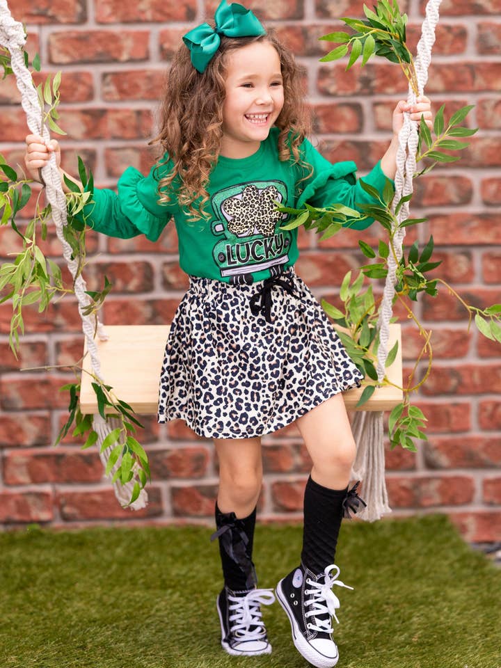 Ensemble de jupes Lucky Leopard Truck pour la vente par Mia Belle Girls • Wholesale