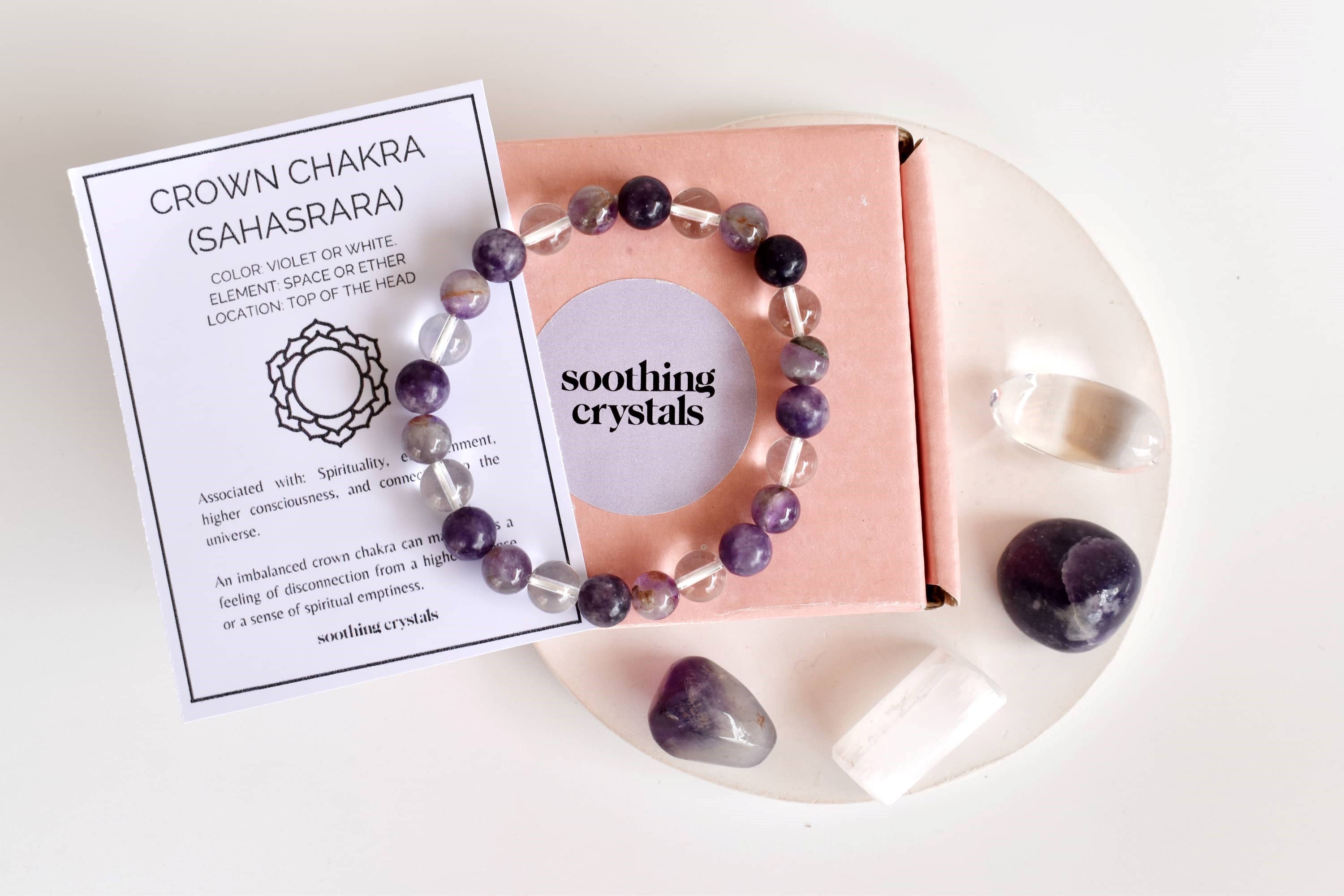 Soothing Crystals - Wholesale Spiritual Stone/Crystal - Chakra Gift Set | CROWN Chakra | Healing Gemstone Kit12