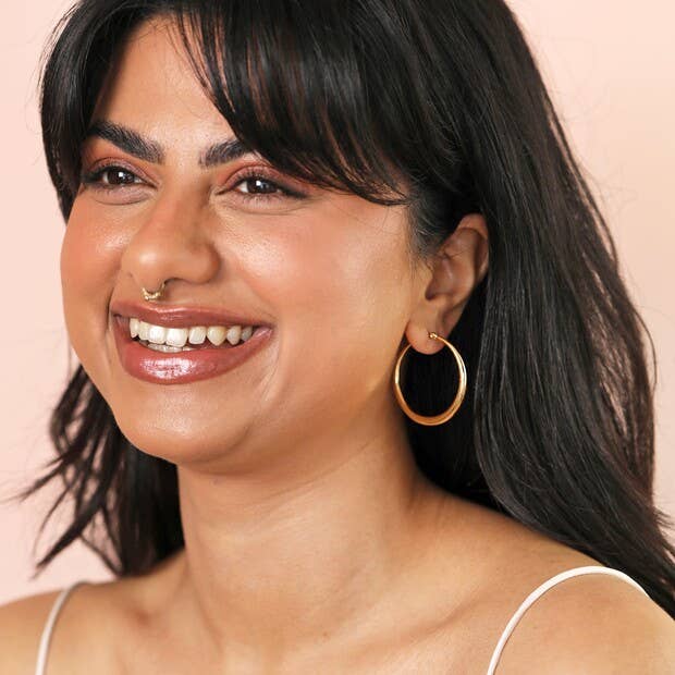 Lisa Angel - Wholesale Hoop Earrings - Gold Stainless Steel Large Chunky Hoops2