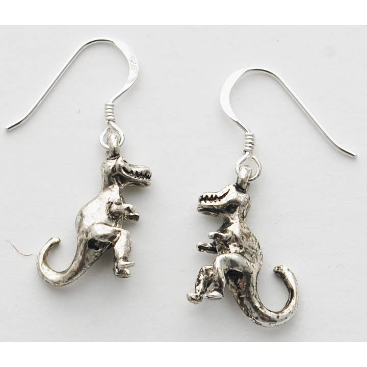 Semaki & Bird - Venta al por mayor Pendientes colgantes - Pendientes dinosaurio T. Rex - plata Natural History
