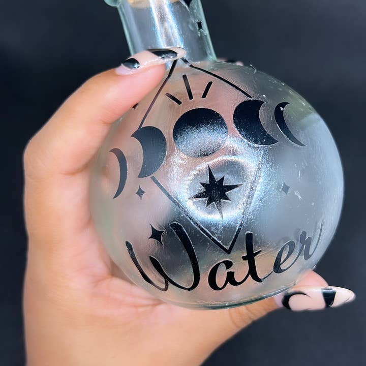 WaterBruja – Großhandel Meditationszubehör – Moon Wasserglas, Vollmond-Ritual, Mondphasen-Glasflasche